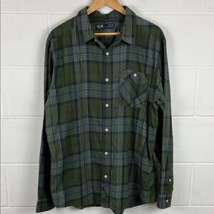 Mountain Hardwear men’s Franklin plaid long sleeve button up green shirt size XL